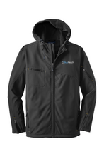 Load image into Gallery viewer, Port Authority Textured Hooded Soft Shell Jacket